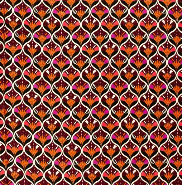 Satijn viscose retro patroon